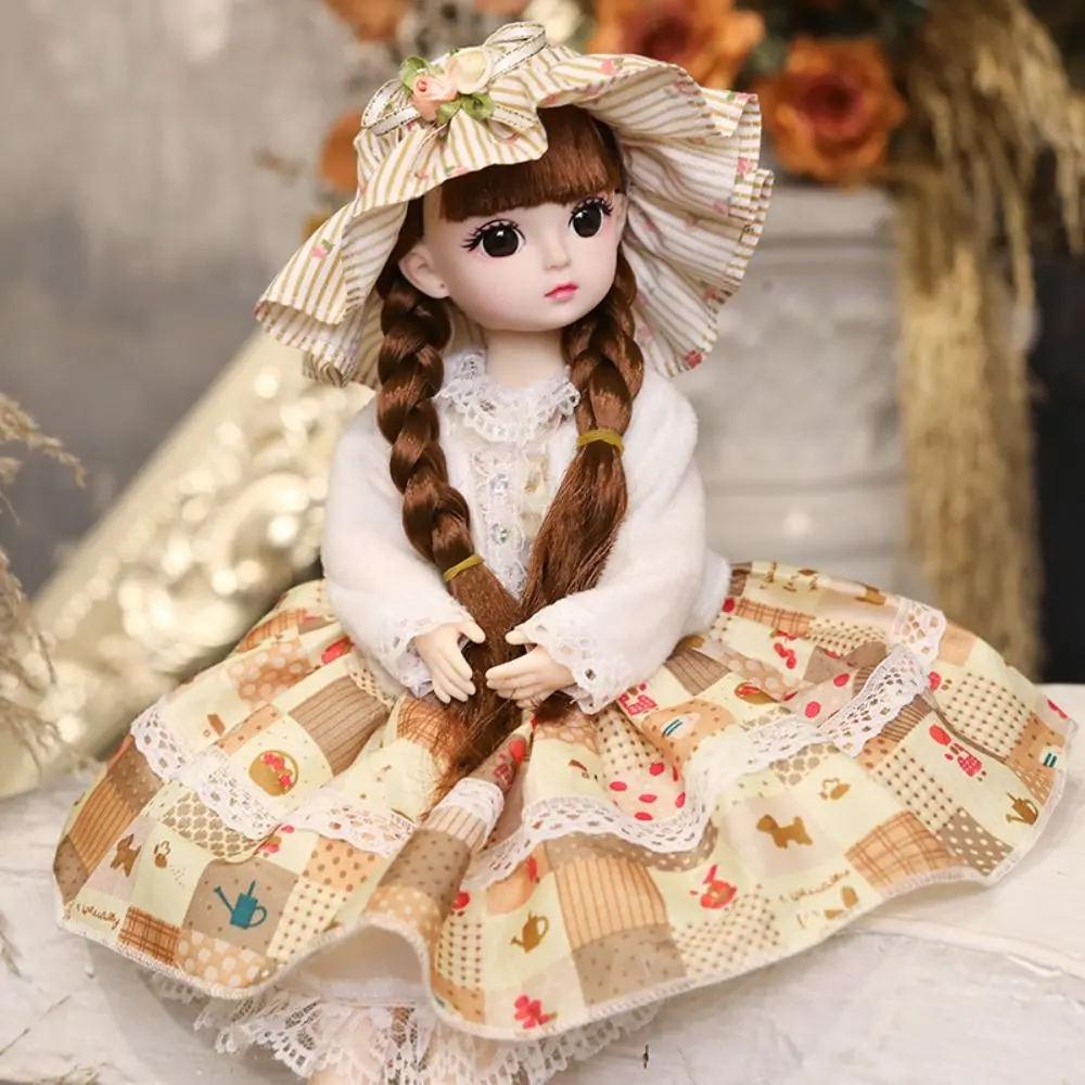 Cute Plastic 30CM Movable Joint Doll Princess Toy Safety Girl Dress Up Toys With Music Baby Doll Babies