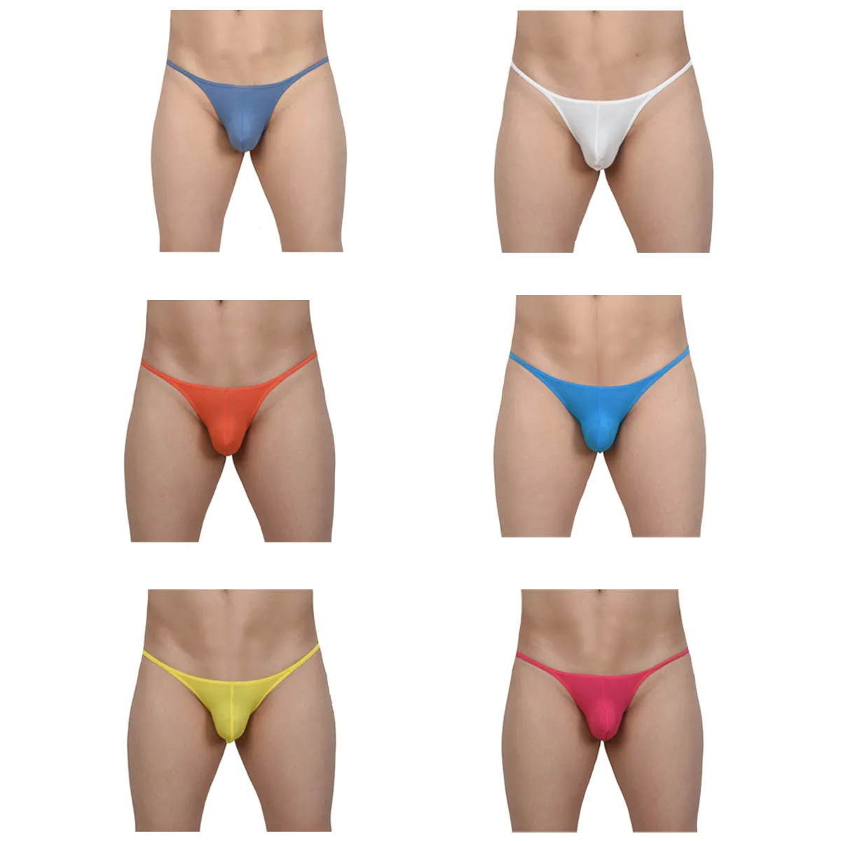 

Mens Solid Cheeky Bulge Pouch Briefs Ultra Slip Push Up Bikini Tangas Sexy Quick-drying Swim Thong Low Waist Strings Underwear