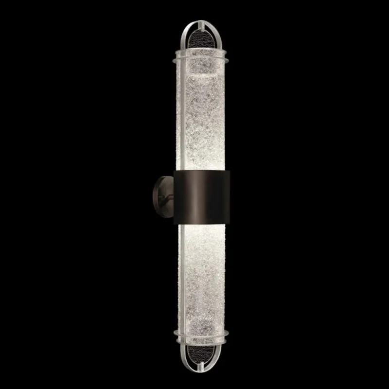 Postmodern Designer Wall Lamp Snowflake Glass Lampshade LED Wall Sconce Living Room Bedroom Background Luxurious Home Decoration