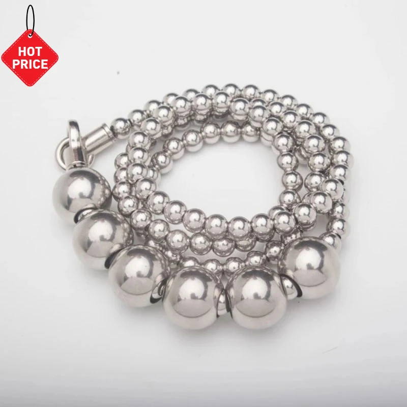 Full Stainless Steel Buddha Beads Necklace & Destiny Nepal Prayer Hand Bracelet Combo for Meditation and Self-defense