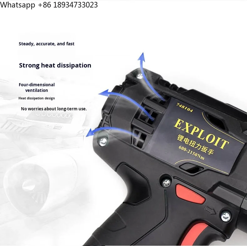 EXPLOIT 18V Battery Powered Industrial Grade Cordless Electric Torque Wrench 4000Nm Digital Display Power Wrenches