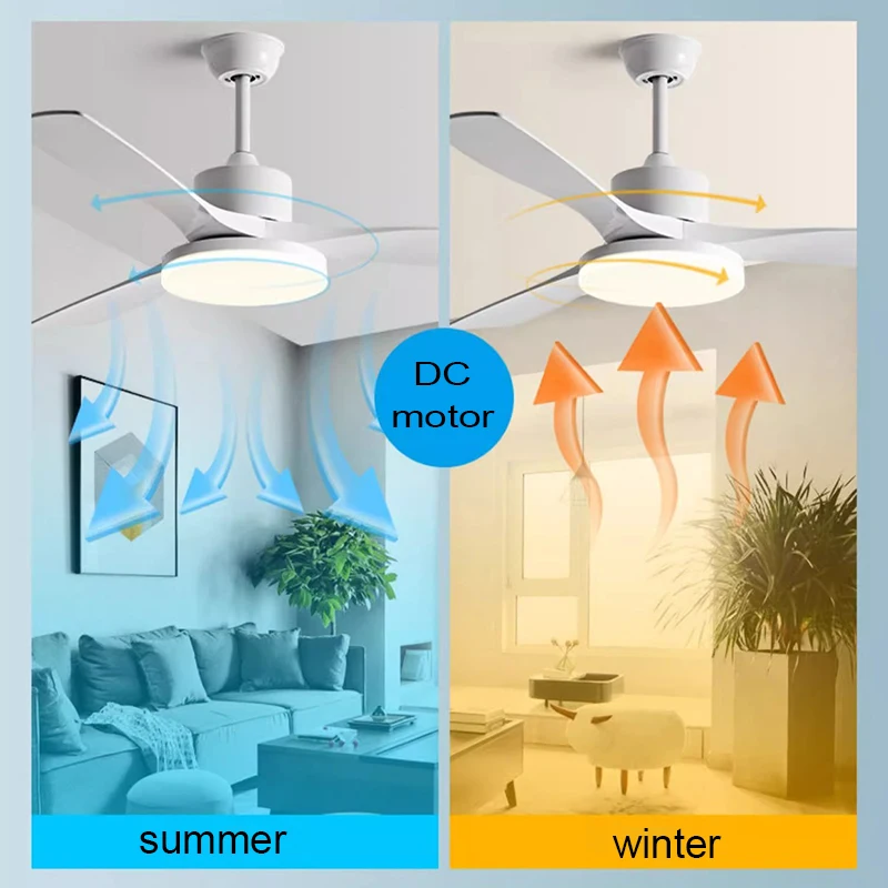 Restaurant Fan lights Modern Simplicity Ceiling fan Indoor Living Room DC 110V 220V Remote Control Strong winds Electric fans