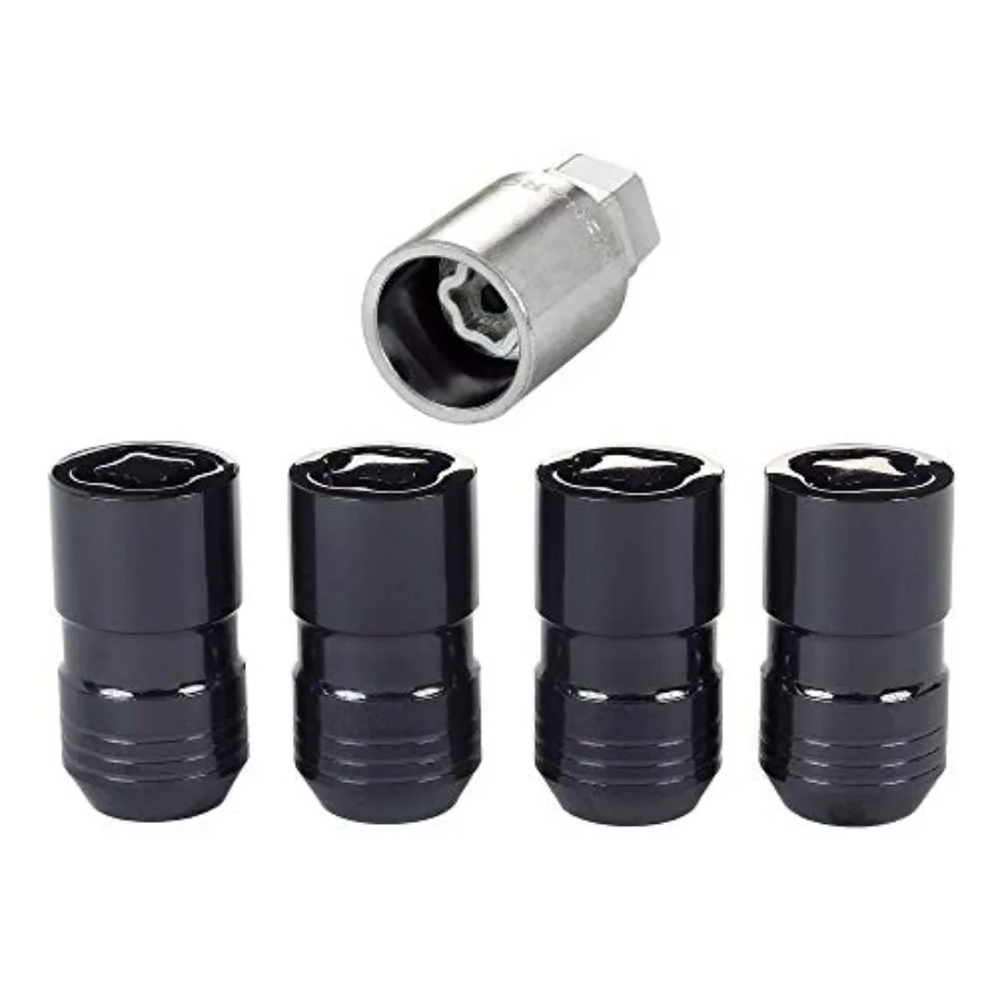 

24216 Черные конические колесные замки с резьбой M14X1.5 - Комплект из 4 шт. с ключом