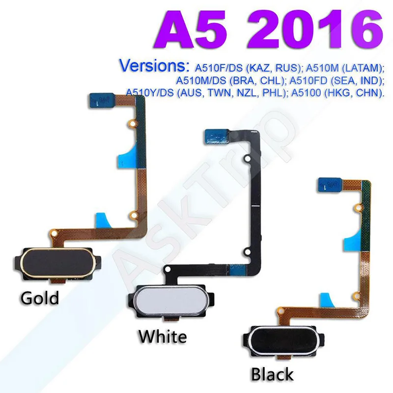 Aiinant Home Button Back Fingerprint Sensor Flex Cable For Samsung Galaxy A3 A5 A7 A8 2016 2017 2018 A520 A710 A720 Phone Parts