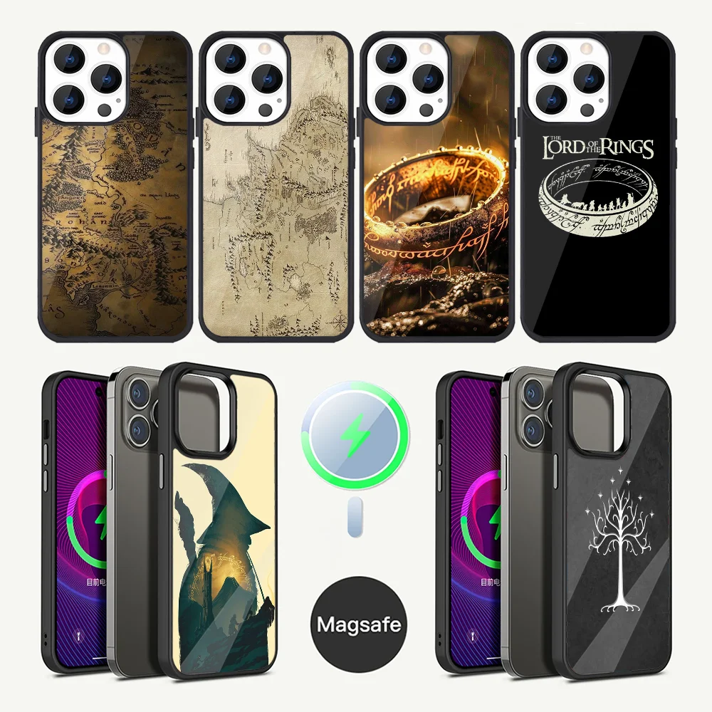 

The L-Lord of the R-Rings Map Phone Case For iPhone 16,15,14,13,12,11,Plus,Pro,Max Mini Magsafe Magnetic Wireless Charging