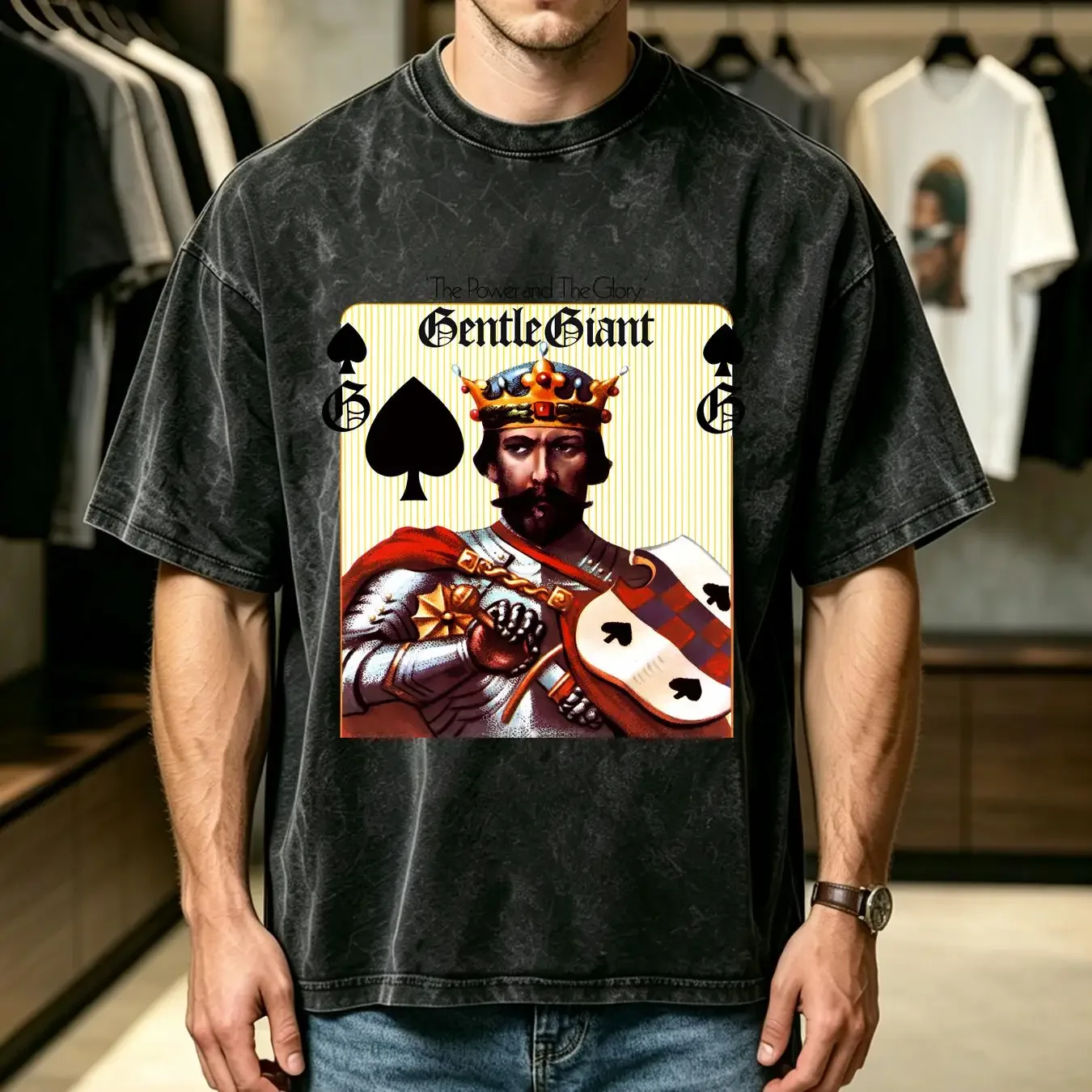 washed T Shirt PGSR WT GENTLE GIANT THE POWER AND GLORY SIZE S 5XL vintage Washed Unisex Stretched graphic streetwear Casual