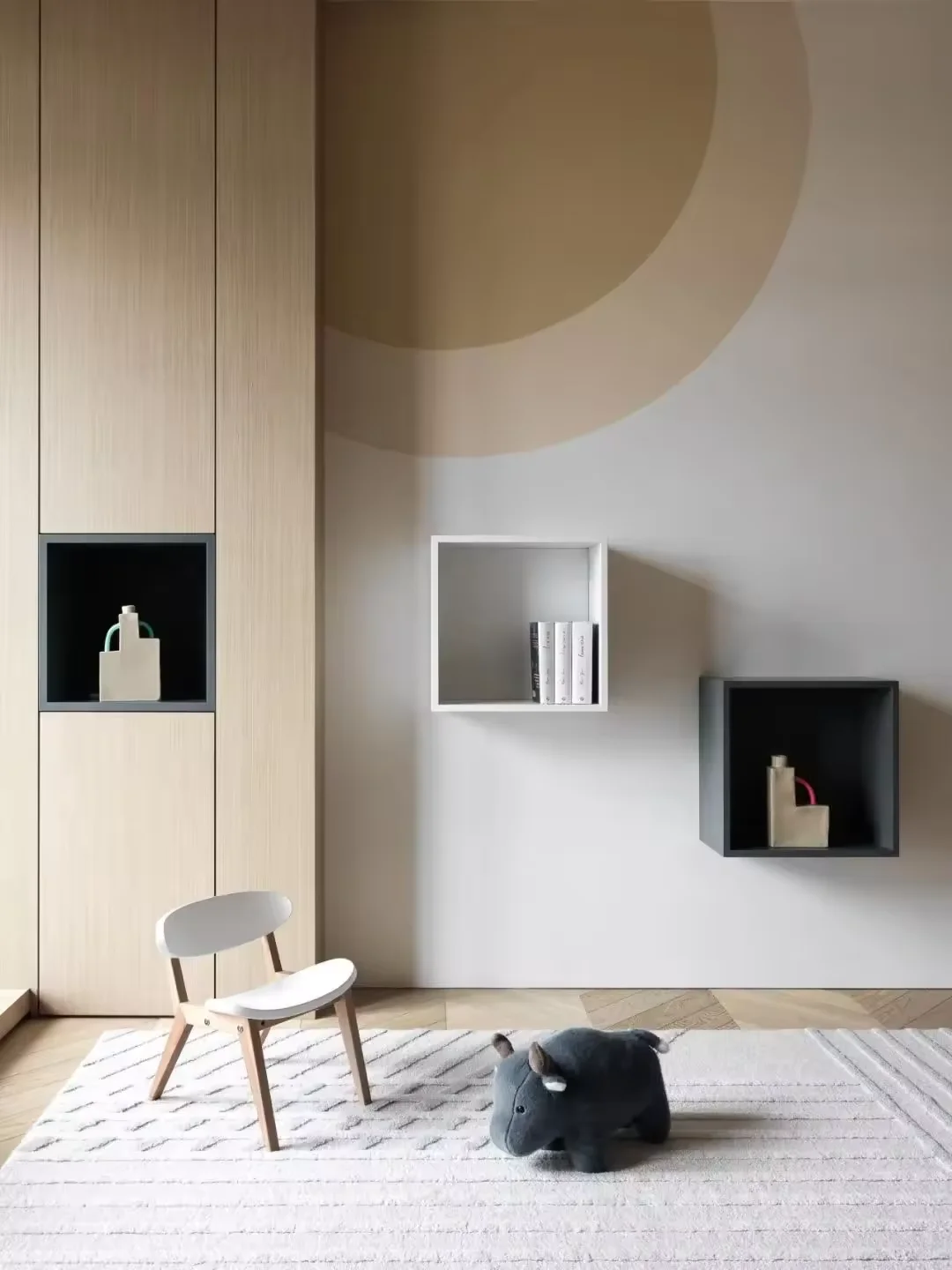 ไอเดียการออกแบบตกแต่งภายในสไตล์ร่วมสมัยแบบเรียบง่ายสำหรับบ้านทั้งหลัง ภาพเรนเดอร์ 3 มิติ แบบร่างก่อสร้างอพาร์ทเมนต์ แบบแปลนพื้น