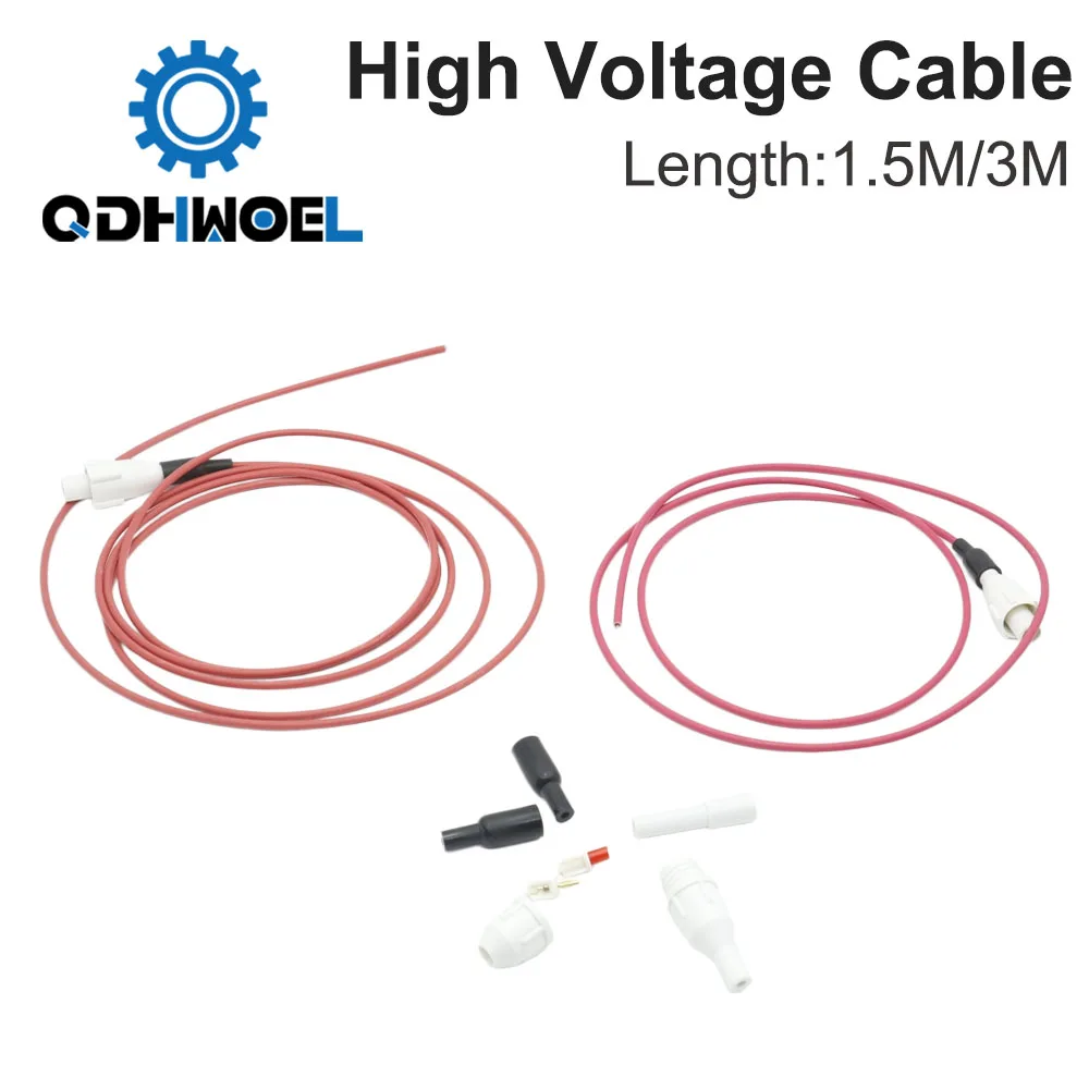 1.5m 3m Length High Voltage Cable for MYJG HY Series Laser Power Supply Laser Tube Co2 Laser Engraving and Cutting Machine