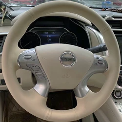 Custom Car Steering Wheel Braid Cover 100% Fit For Infiniti JX35 M M25 M35 M37 M56 Q70 QX60 Nissan Murano Car Accessories