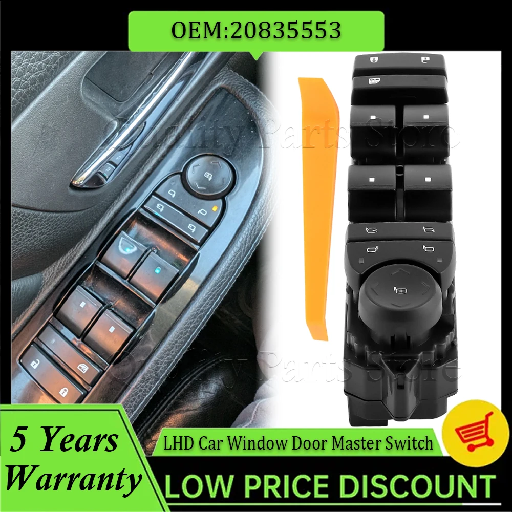

New Car Window Control Switch For Cadillac Escalade Chevy Silverado GMC Yukon Sierra 2500 3500 2007-2014 Left Driver 15906881