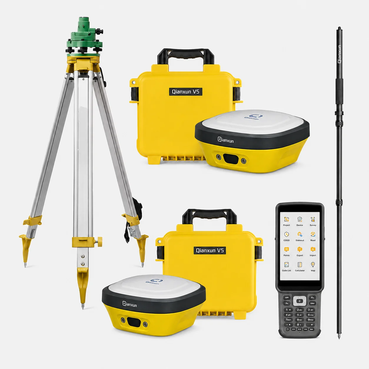 Qianxun Factory Direct QianxunV5 GNSS RTK Survey Equipment 1520 Channel GPS Camera IMU Base Rover