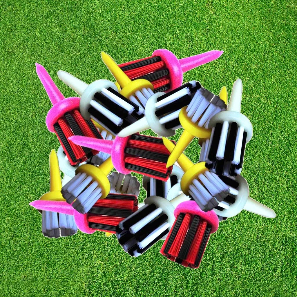 6/12/18 Pcs Durable Golf Tees Plastic Unbreakable Training Brush Tee Set Ball Holder Cleaner Tool Accessories Drop Shipping