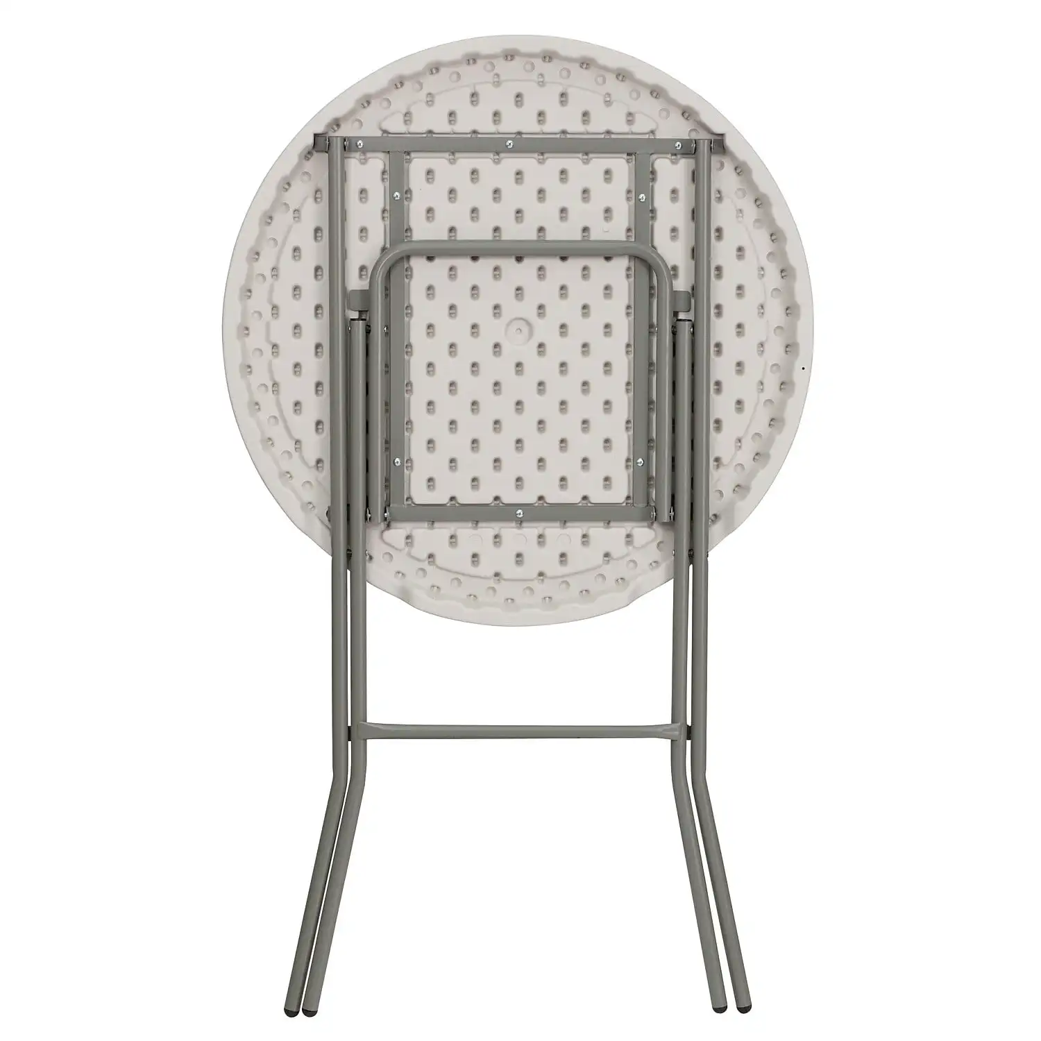 Round White Plastic Bar Height Folding Table Kitchen Bistro Pub Table