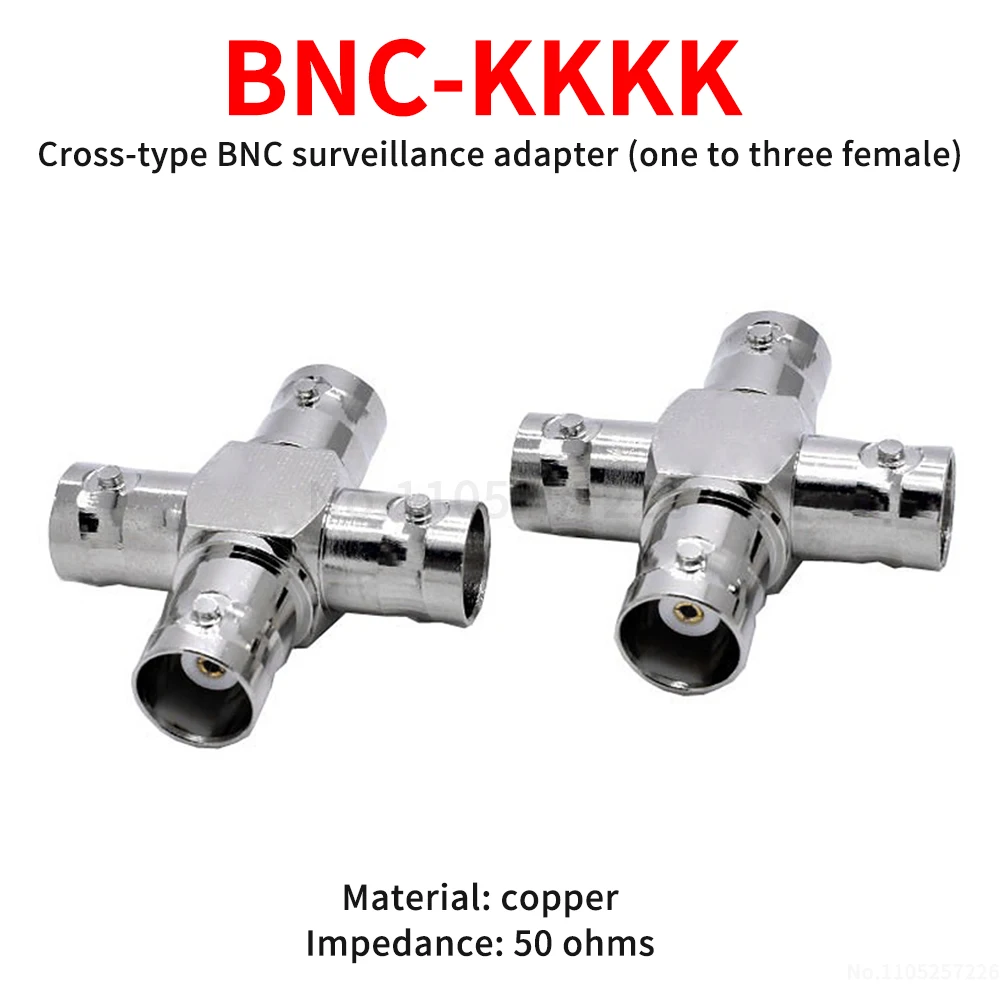 BNC-KKKK 4-port female connector Cross-type BNC CCTV video adapter (1 female to 3 female) Q9 4-way adapter (1 pcs)