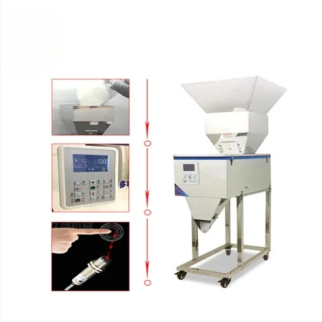 Neue Hochwertige Halbautomatische Abfüllmaschine für Granulate/Pulver/Reis/Kaffee/Gewürze mit Großem Trichter, 100-3000g Kapazität