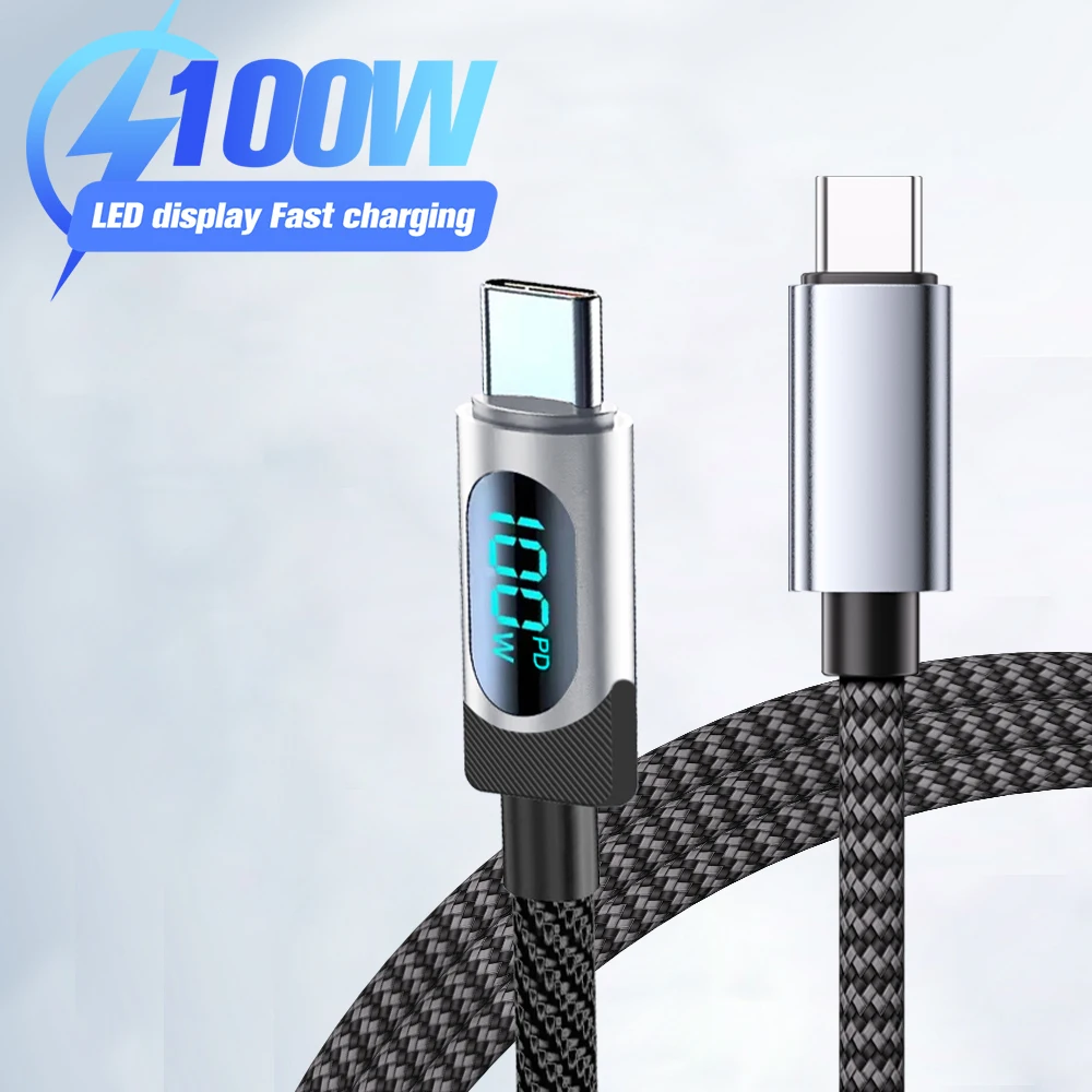 Type C to Type C Cable 100W PD Fast Charging Charger USB C to USB C Display Cable For iPhone 16 15 Serives Xiaomi Samsung Huawei