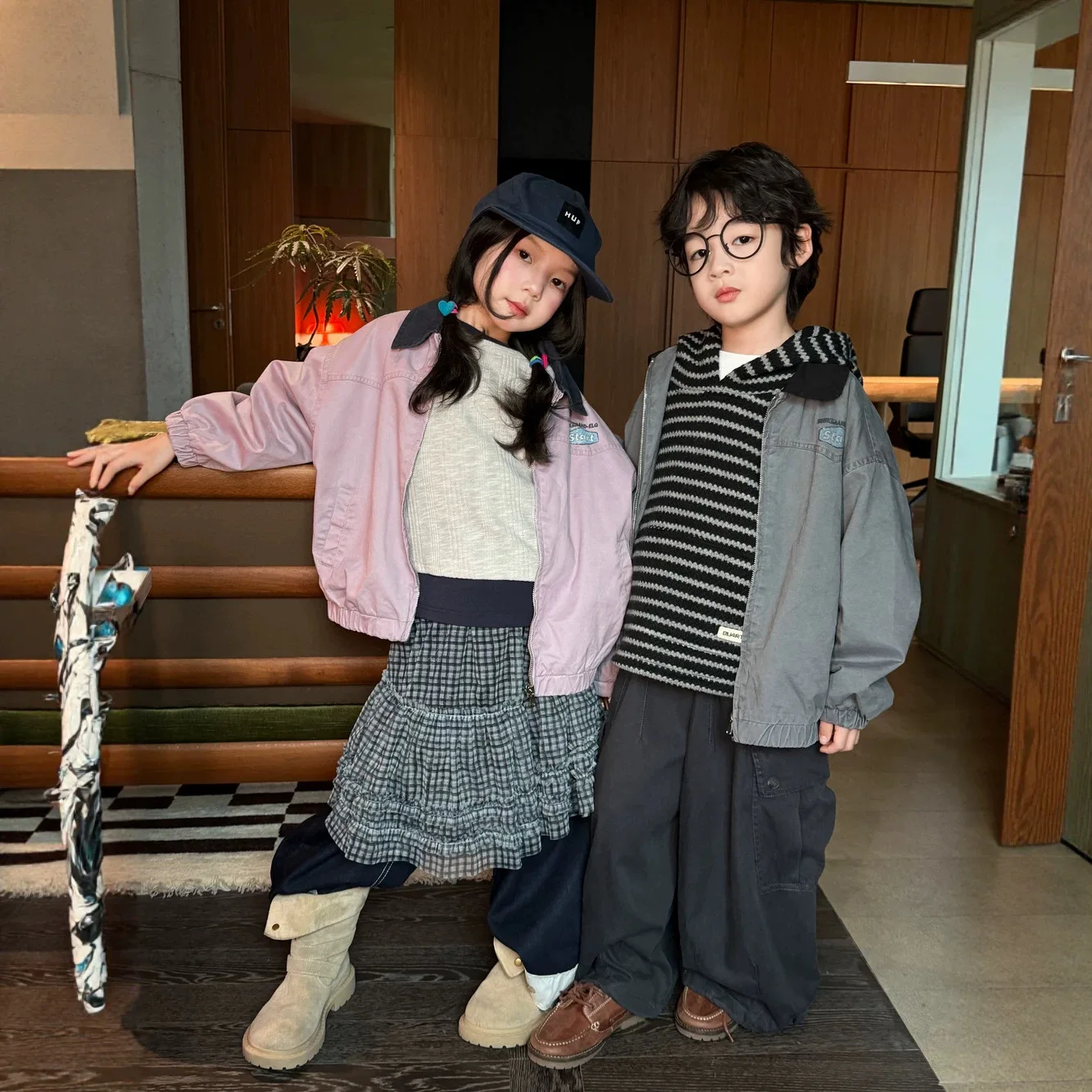 2026 Autumn New Children Long Sleeve Coat Boys Loose Lapel Jacket Girls Cotton Casual Letter Coat Kids Clothes