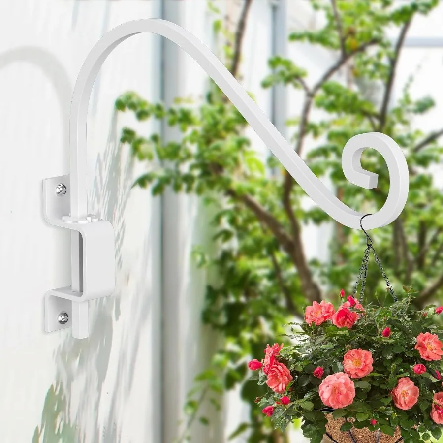 شماعات نباتات دوارة في الهواء الطلق: 2 حزمة خطافات نباتية شماعات تغذية الطيور جدار جبل 15 بوصة خطافات نباتية دوارة لسلال معلقة #4