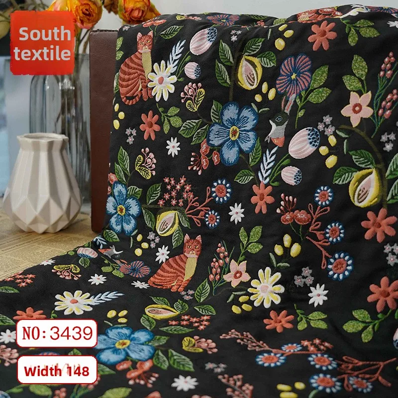 Autumn Winter Thick Yarn Dyed Fabric for Dress Womens Clothing Decorative Floral Cloth Diy By The Meter Sewing Material