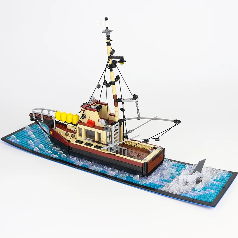 MOC Sea Vehicles Bricks Ship Series Building Blocks Fishing Boat Model DIY Assembly Toys For Adult Childrens Kids Birthday Gifts