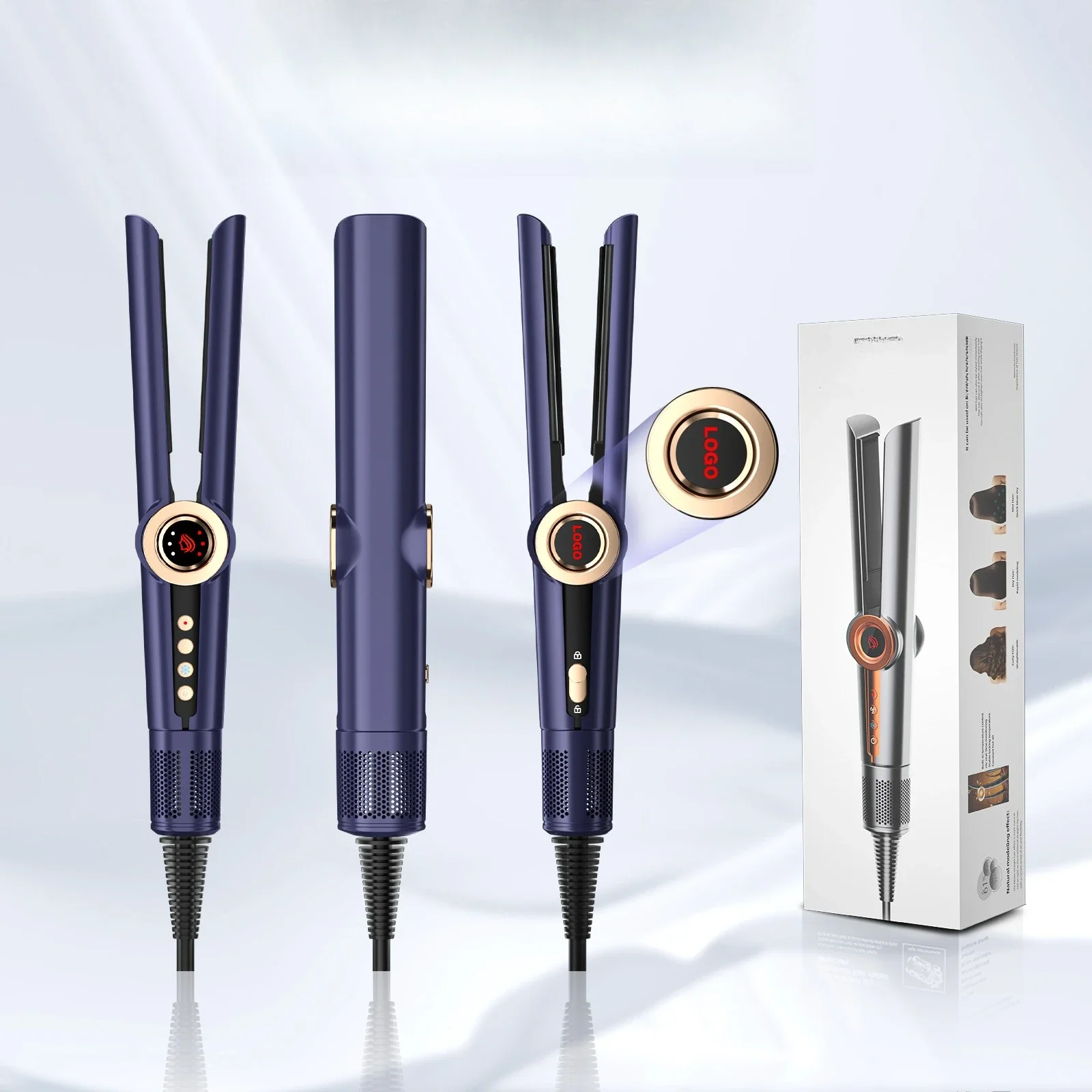 1pcs  popular high-speed hair straightener, dry and wet self-detection, hair dryer straightener, fluffy hair straightener