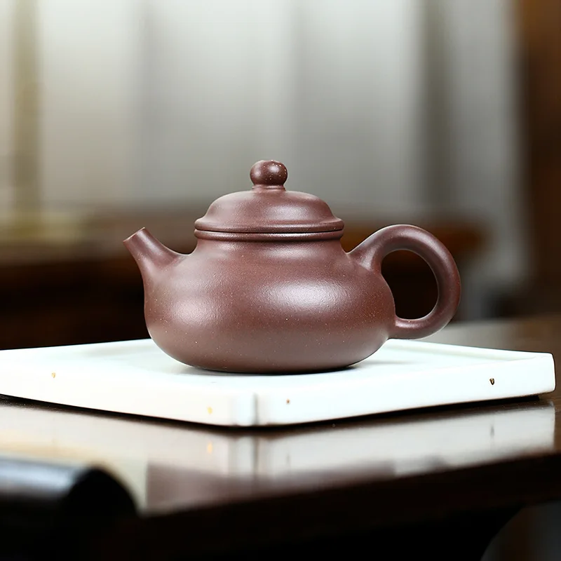 High Quality Chaozhou Brewing Ore Purple Clay Handmade Sketch Yung Days Pot Yixing Zisha Teapot Household