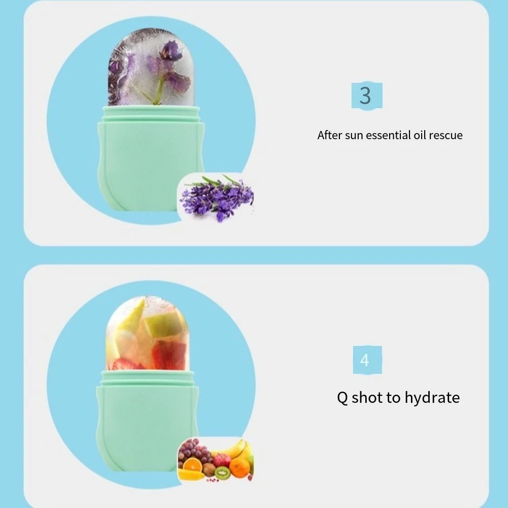 실리콘 얼굴 마사지 아이스 롤러 스킨 케어 다기능 아이스 페이셜 롤러 재사용 가능한 쿨링 마사지기 얼굴 아이스 큐브 몰드