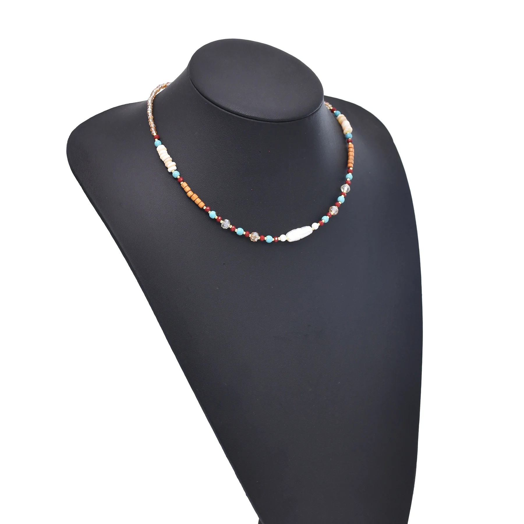 Simple Seed Beads Choker Necklace Women Collar Charm Handmade Bohemia Female Baroque Pearls  Jewelry Crystal Pendant Accessory