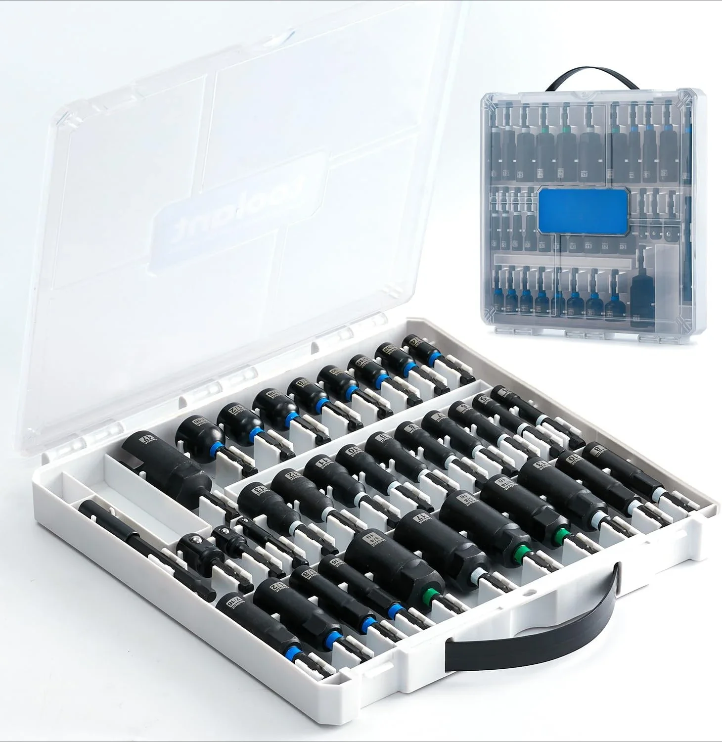 

Magnetic Deep Nut Driver Set, 34pcs Impact Bit, Socket Adapters, Wing Extension