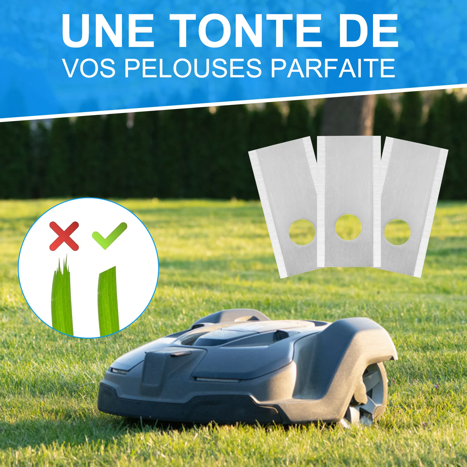 Remplacement de tondeuse à gazon pour Worx Landx550Garden, robot, lame de tondeuse enge, outils de tondeuse à gazon, 30 pièces