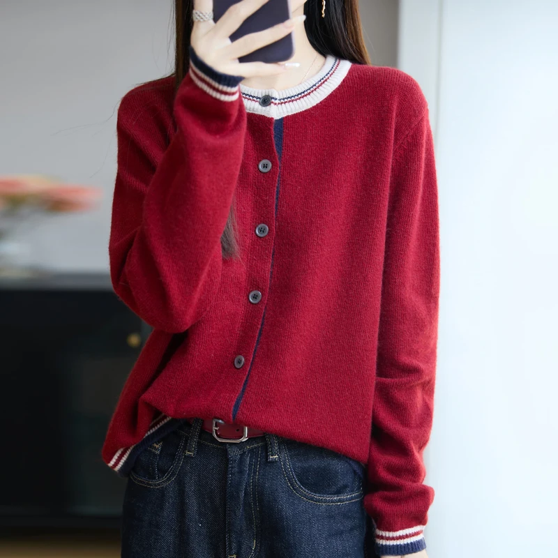 2026 New Autumn and Winter Thick cashmere cardigan women loose sweater Cashmere cardigan Women