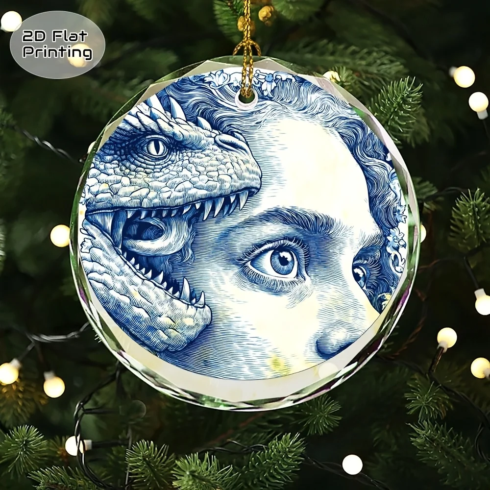 

Рождественское хрустальное украшение 2025 года, подарочная коробка с золотой лентой, подходит для украшения праздничной елки, рождественское украшение для дома