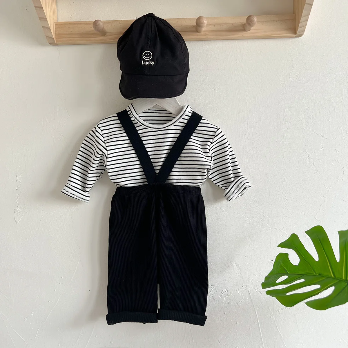 Autumn New Baby Clothes Set Infant Girl Cotton Vest Jacket Toddler Boy Solid Sleeveless Jumpsuit Striped Shirts Overalls Outfits