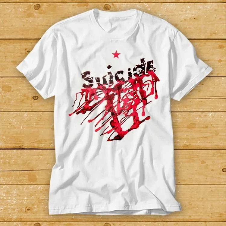 Suicide T Shirt Music New Wave Punk Band Music Funny Movie Cool Meme Gift Fashion Harajuku Kawaii T-shirt Women's Y2K Clothing