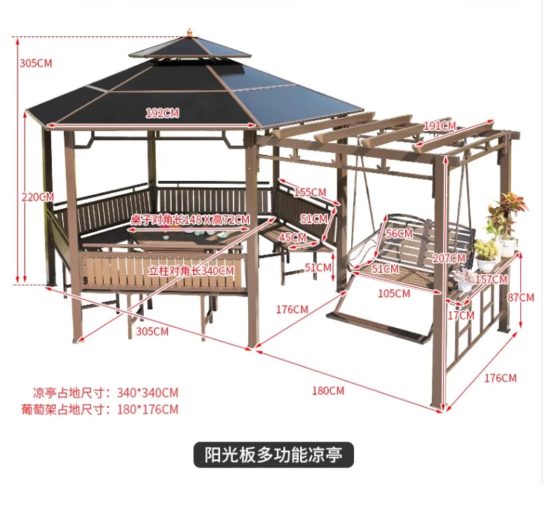 Outdoor Pavilion Courtyard Villa Garden Outdoor Roof Pavilion