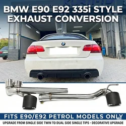 Dual Exit Muffler Tip For BMW E90 E92 2006-2012 325i 330i 328i, 335i Style Conversion Exhaust Pipe 304 Stainless Steel Tailpipe