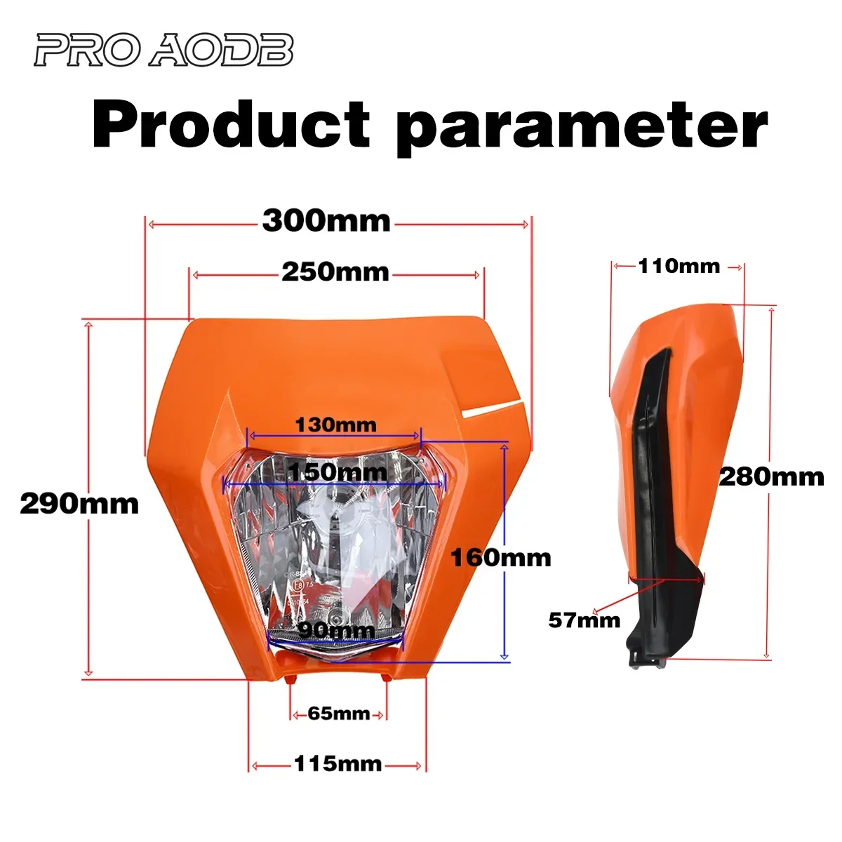 For KTM 125 150 250 300 350 450 500 XC XCF XCW SX SXF EXC EXCF TPi 6 Days 2014-2023 Motorcycle Headlamp shade and hand guard Kit