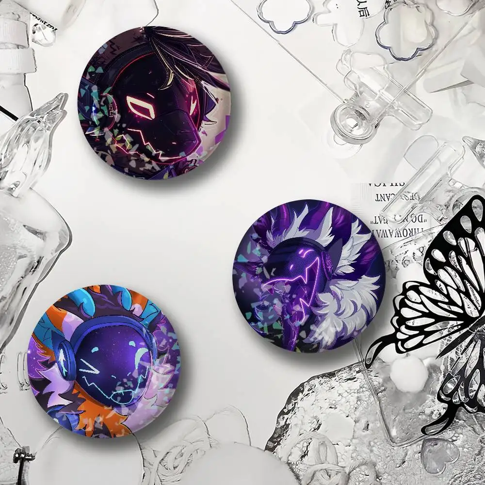 Art G-Grumpy P-Protogen-S Laser Badge Round Exquisite Brooches Creative Pins for Clothes Hat Accessories