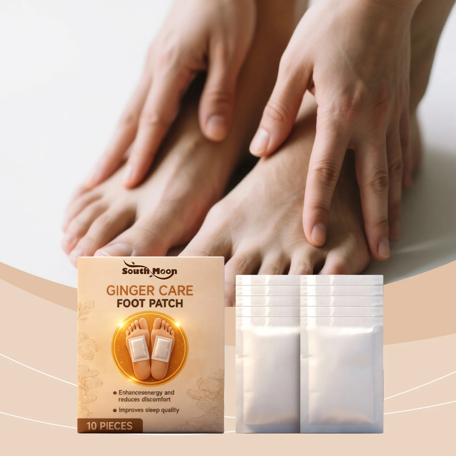 Ginger Detox Foot Patches Body Toxins Cleansing Slimming Deep Sleep Body Relaxation Promote Circulation Stress Relief Foot Patch