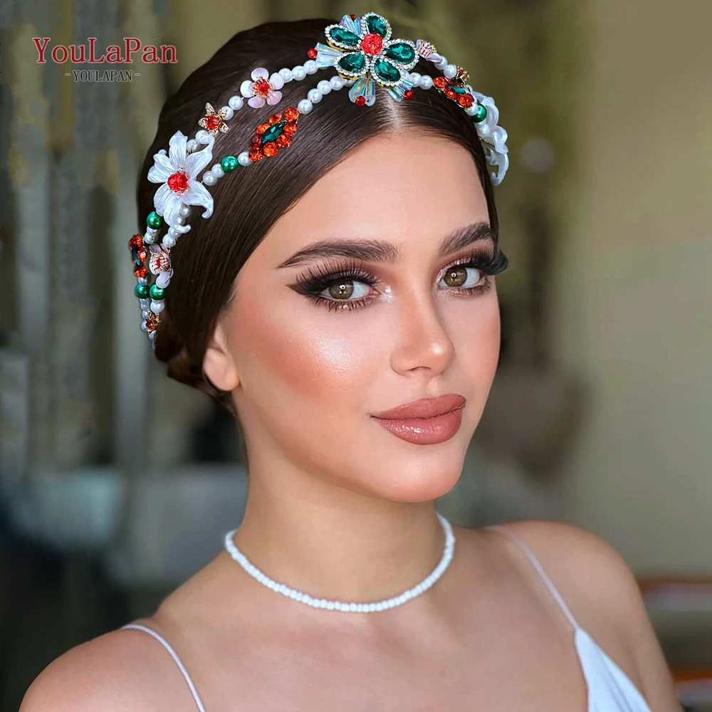 

YouLaPan Vintage Bridal Headpieces Wedding Headband Bride Headwear Rhinestone Pearl Hair Ornament Women Hair Accessories HP942