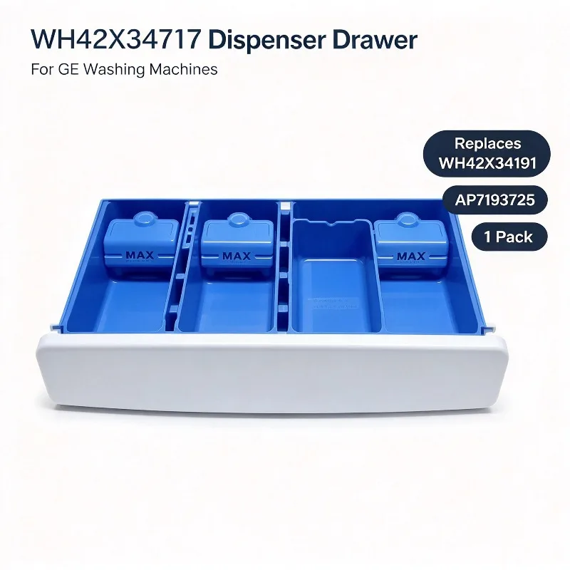 Washing Machine Detergent Dispenser Drawer, Compatible with GE WH42X34717 WH42X34191 AP7193725