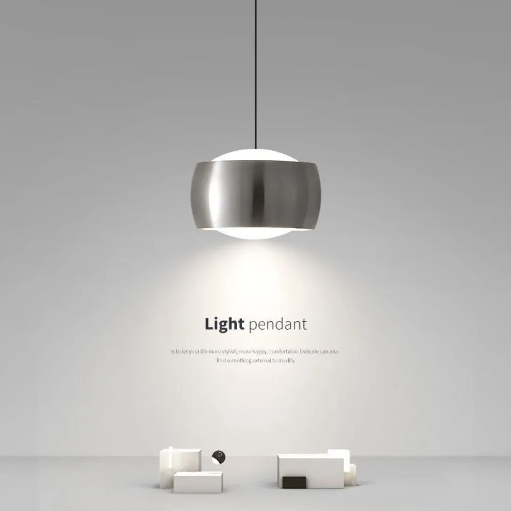 

Modern Minimalist Pendant Lamp Nordic Silver Chandelier for Restaurant Bar Table Lamp Dining Room Hanging Lights