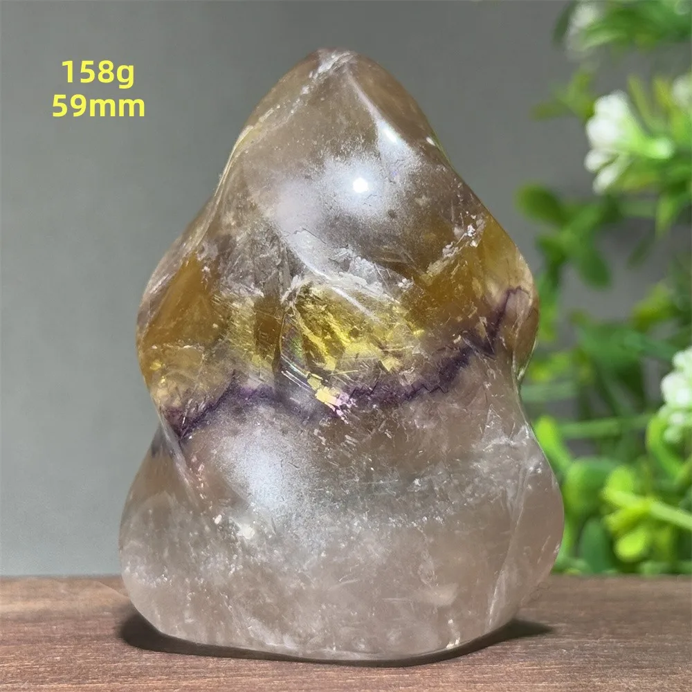 Natural Gemstone Fluorite Flame Shape Mineral Stone Energy Spiritual Meditation Healing Energy Home Room Decoration Lucky Gift view 3