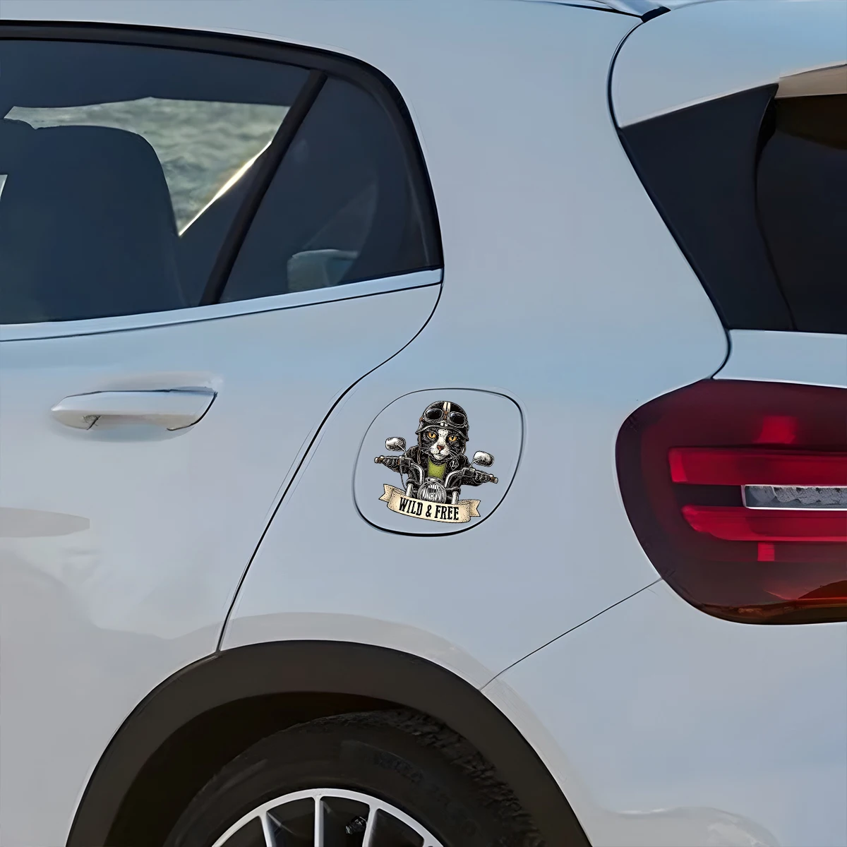 Knight Cat Motorcycle Car Retro Personality Sticker Auto Motor Body Windshield Vinyl Reflect Decor Decals Modified Accessories