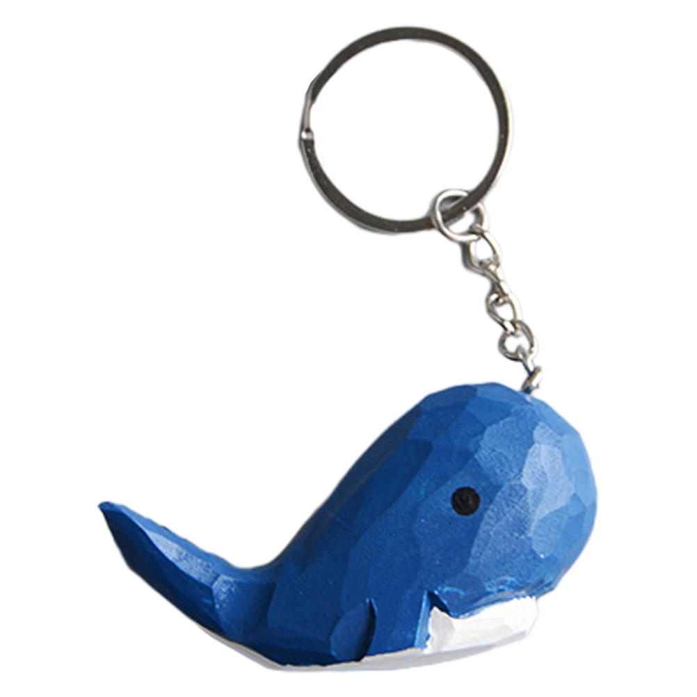 

Wooden Whale Keychain Blue Small Tiger Whale Pendant Creative Car Keys Decor Bag Charm Handbag Keychain Backpack Accessories