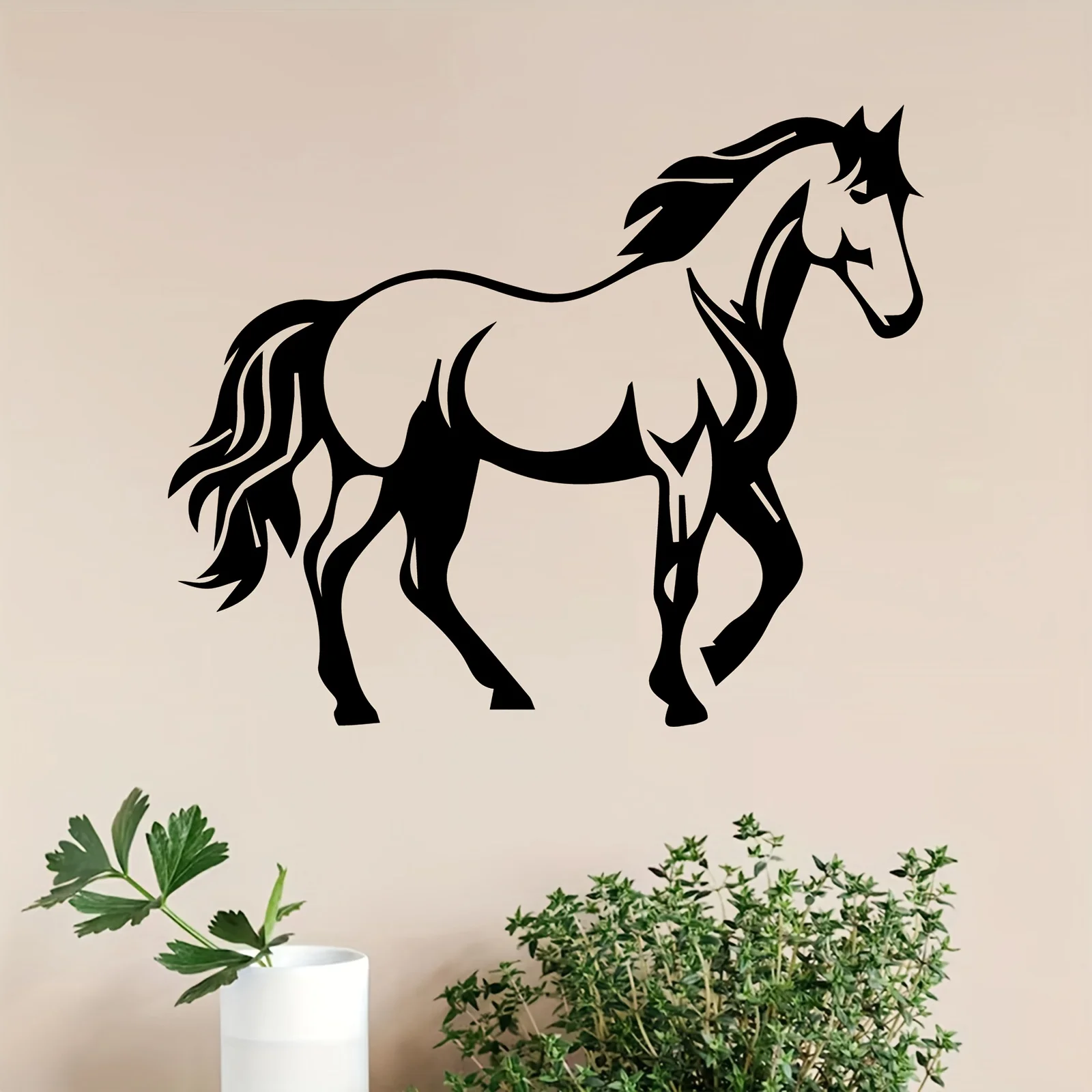 Galloping Horse Metal Wall Art Iron Equine Sculpture Patio Garden Fence Hanging Mural Equestrian Christmas Decor Gift