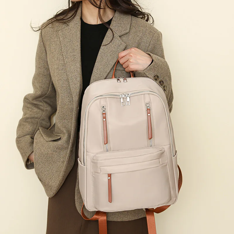 

Женский рюкзак большой емкости, универсальная модная дорожная сумка, нейлоновый легкий водонепроницаемый износостойкий рюкзак