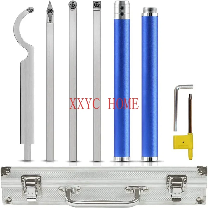 

Wood Turning Tools Set in Case Carbide Lathe Turning Tools Lathe Rougher Finisher Tools With 2 Handle Interchangeable and Extend