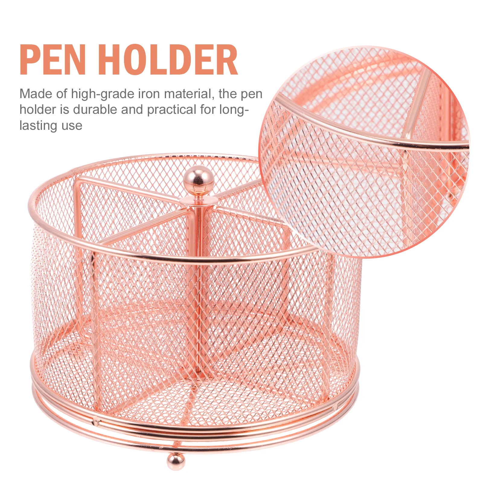 

Metal Rotary Pen Holder Stationery Organizer Creative Desktoppen Makeup Brushes Organiser Rotatable Pot Stationary