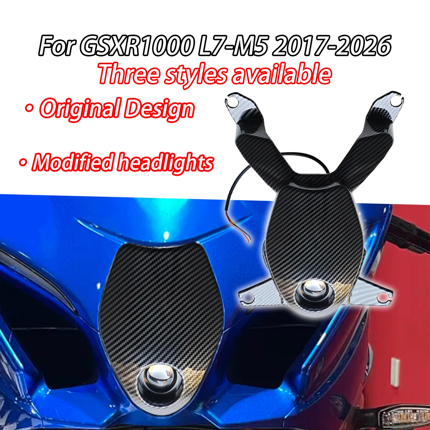 

Подходит для Suzuki K17 L7-M5 GSX1000R GSXR1000 2017-2026: Запчасти для модификации мотоциклов, передняя фара в сборе, компоненты головного света